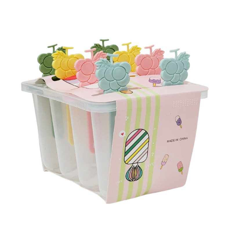 MOLDE DE PLASTICO PARA HACER PALETAS CON FORMAS DE FRUTAS, RESISTENTE Y DURADERO DE 8 ESPACIOS 13X15CM