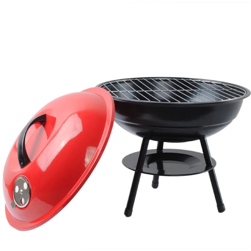 MAQUINA PARRILA PORTATIL DE CARBON PARA BARBACOA DE ACERO ESTAMPADO 39CM ALTO