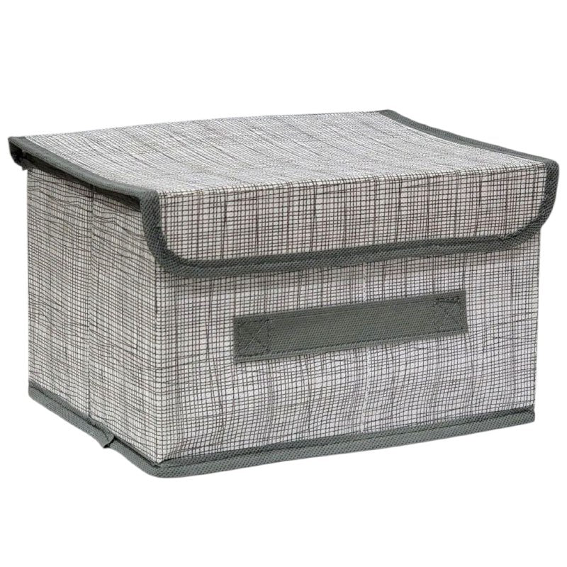 ORGANIZADOR CAJA DE ALMACENAMIENTO PLEGABLE CON TAPA, CESTA DE TELA CON ASA, MULTIFUNCIONAL PARA ROPA, JUGUETES, ETC MNT HOME IMPLEMENTS 24X19CM