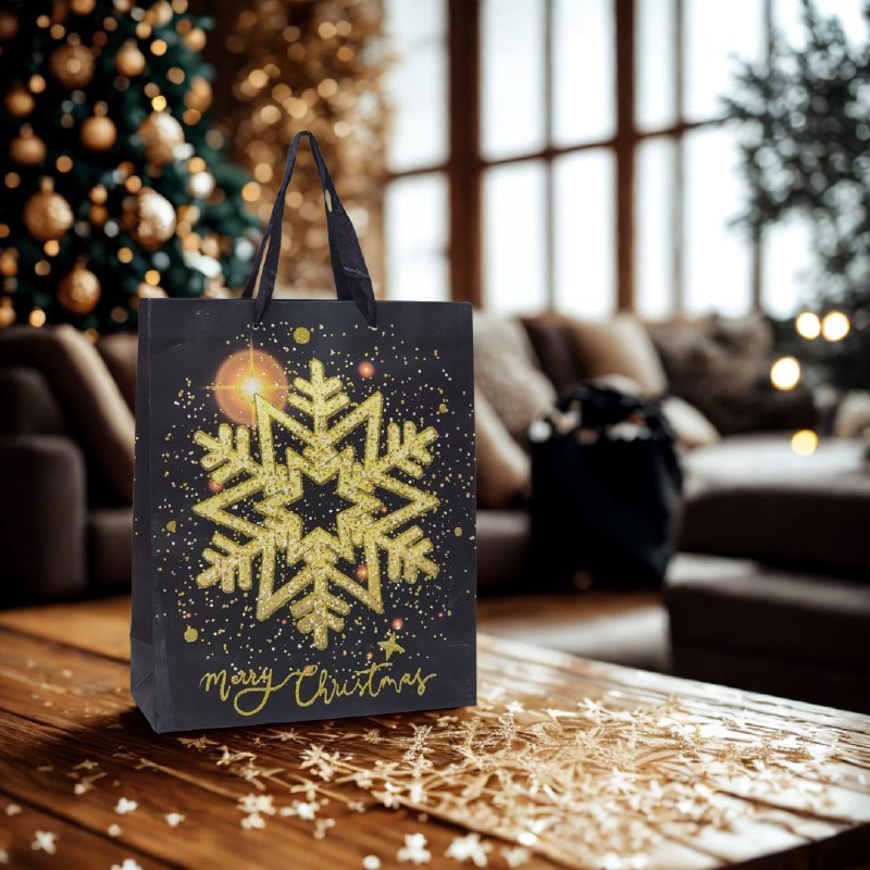 BOLSA DE REGALO NAVIDEÑA GRANDE 40X30X12CM