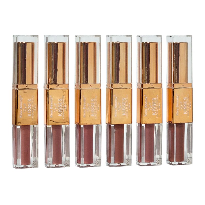 BRILLO LABIAL Y LAPIZ LABIAL VOLUMIZADOR 2 EN 1 KISS BEAUTY 3.2G+2ML DUPE KIKO