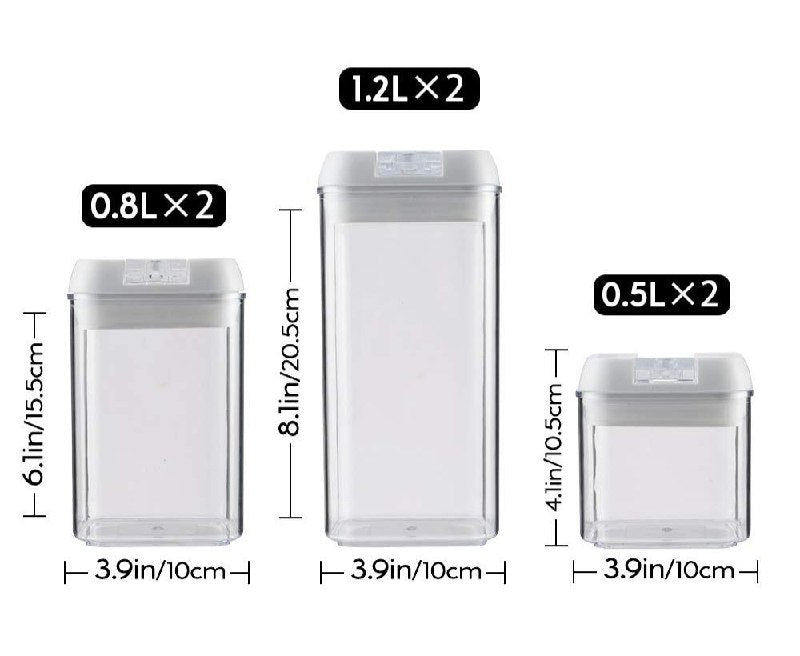 SET DE RECIPIENTES ALMACENADORERS HERMETICOS PARA ALIMENTOS 6UND