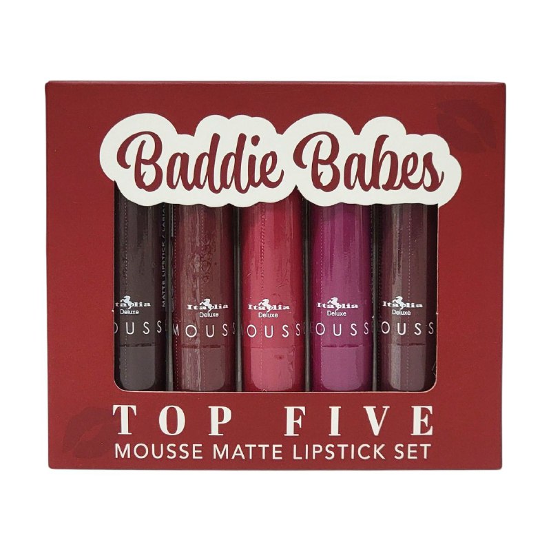 BRILLO LABIAL MATTE SET DE LAPICES LABIALES ITALIA DELUX BADDIE BABES TOP FIVE 3G