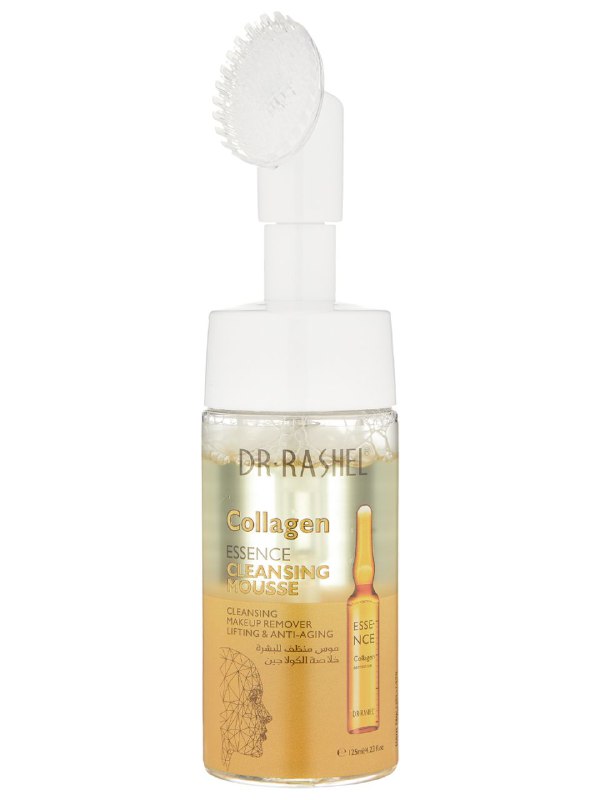 LIMPIADOR FACIAL EN ESPUMA CON ESENCIA DE COLAGENO CON CEPILLO DE SILICONA DR RASHEL 125ML