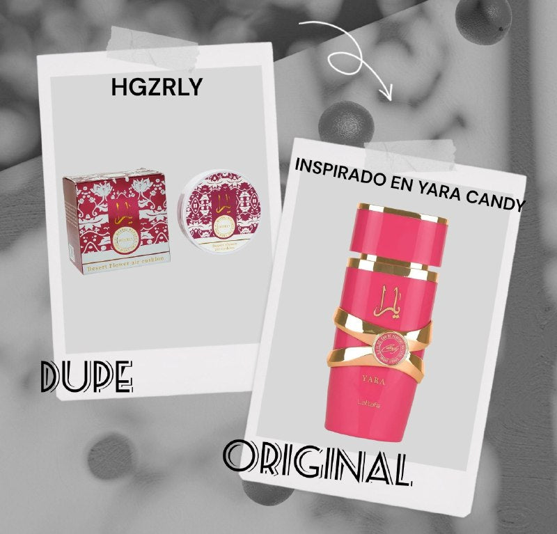 BASE DE MAQUILLAJE DE DOBLE COJIN TEXTURA LIGERA HGZRLY 12G DUPE DE LATTAFA YARA CANDY