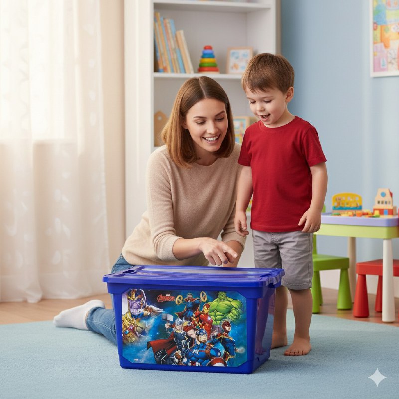 ORGANIZADOR CAJA DE ALMACENAMIENTO ORGANIZADORA PARA NIÑOS DE MARVEL LOS VENGADORES 31X41X59CM