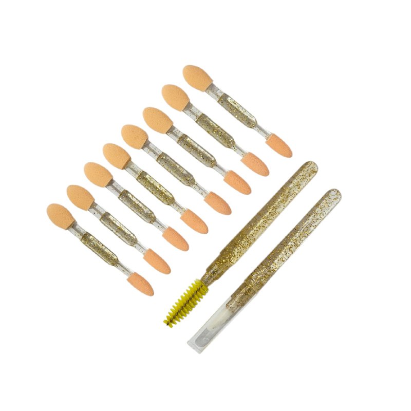 SET DE HERRAMIENTAS PARA OJOS Y CEJAS DE APLICADORES Y CEPILLOS 10PCS STAY BEAUTIFUL