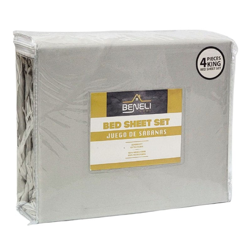 JUEGO DE SABANAS CAMERA DE 4 PIEZAS KING BENELI HOME, 25 ESTILOS
