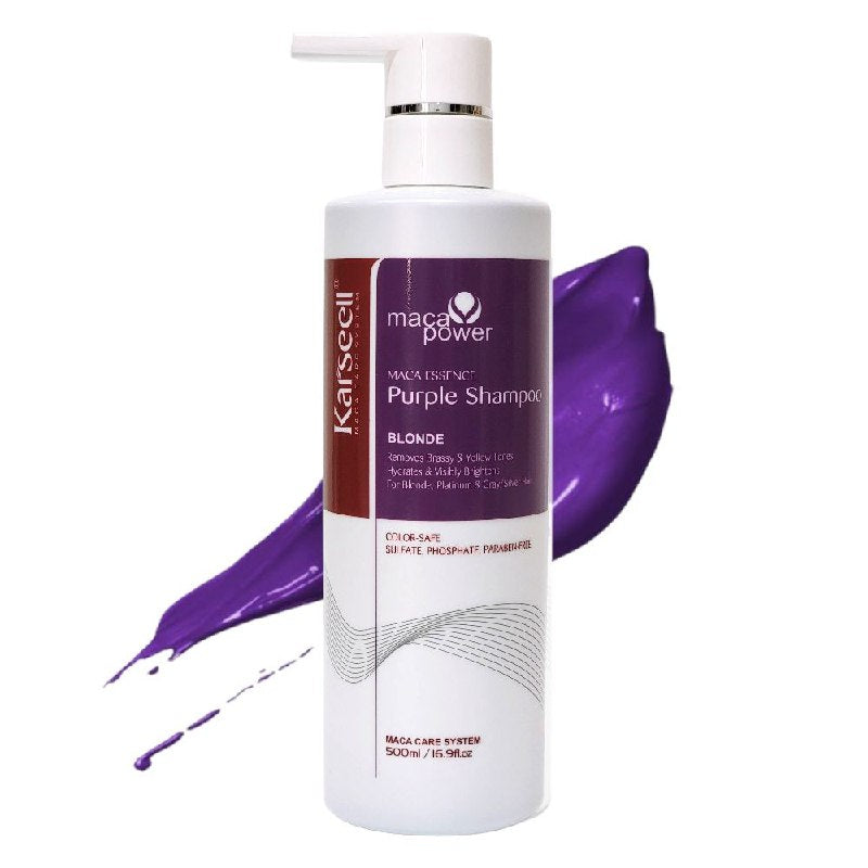 SHAMPOO MORADO MATIZADOR E HIDRATANTE PARA CABELLOS Y PLATINADOS RUBIO KARSEELL 500ML
