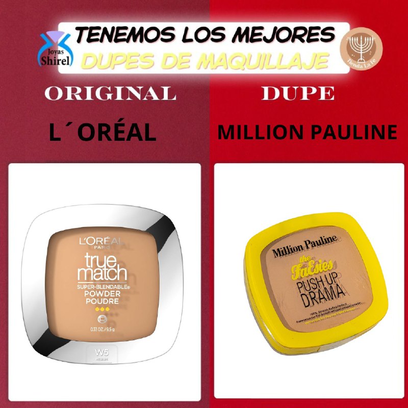 PRIMER DE MAQUILLAJE EN POLVO DUPE DE LOREAL,COMPACTO BATIDO SUAVEMENTE MILLION PAULINE 28G