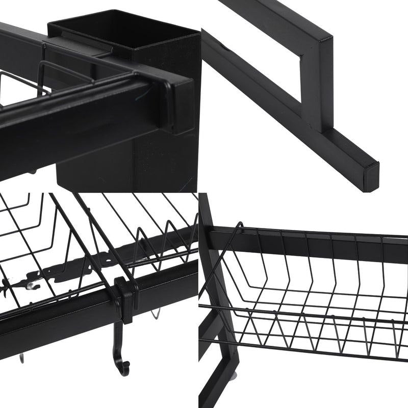 ESTANTE ORGANIZADOR Y ESCURRIDOR DE COCINA, SOBRE EL FREGADERO, ESTANTE DESMONTABLE DE SECADO DE PLATOS DE ACERO INOXIDABLE, FACIL DRENAJE GRAN CAPACIDAD KITCHEN RACK