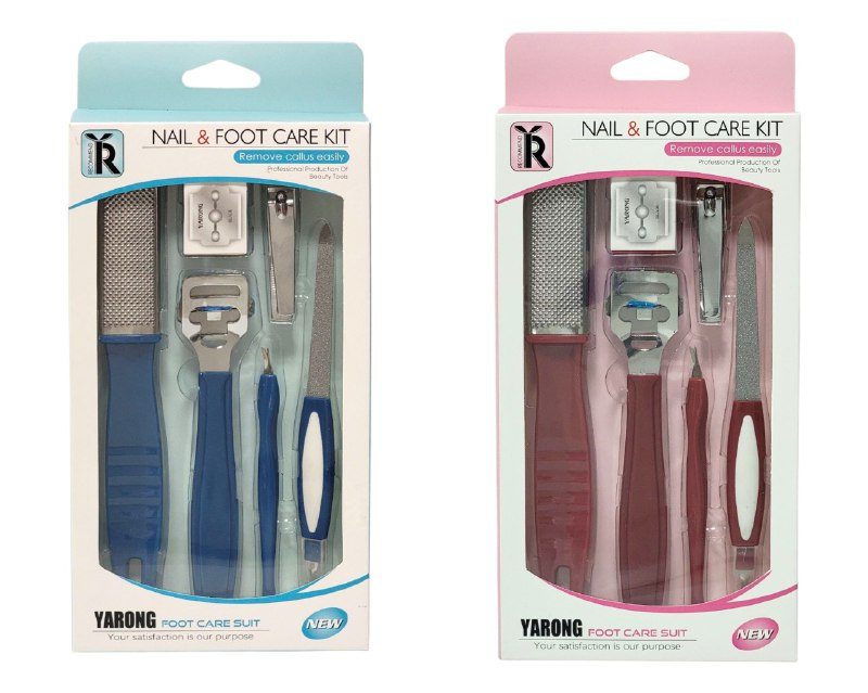 SET DE PEDICURA DE 6  PIEZAS PARA CUIDADO DE UÑAS Y PIES, ESTE KIT COMPLETO REUNE LAS HERRAMIENTAS ESENCIALES PARA MANTENER UÑAS Y PIES IMPECABLES 2 COLORES