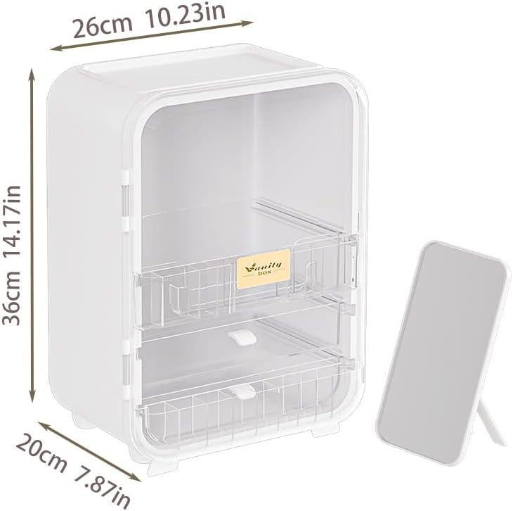 ORGANIZADOR DE MAQUILLAJE O COSMETICOS CON ESPEJO VANITY BOX COLOR BLANCO