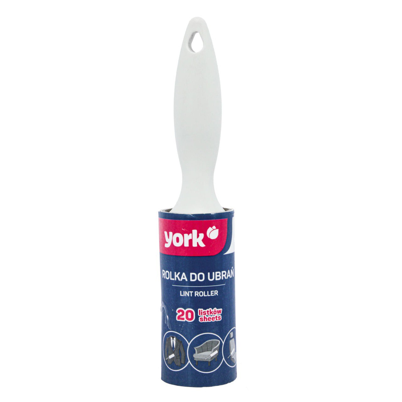 LIMPIADOR RODILLO QUITA PELUSA MULTIUSOS 20 HOJAS YORK 22CM