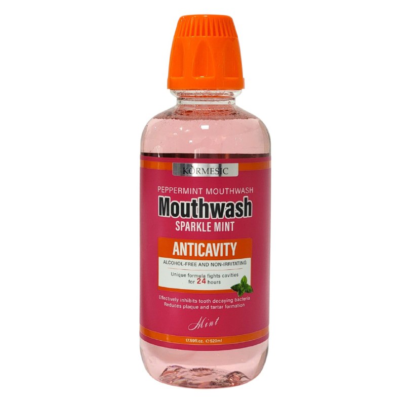 ENJUAGUE BUCAL DE MENTA ANTICARIES, SIN ALCOHOL BUEN ALIENTO POR 24H KORMESIC 520ML (DUPE THERABREATH)