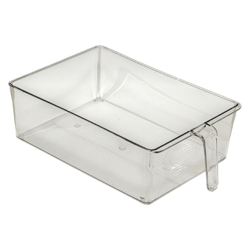 ORGANIZADOR RECIPIENTE DE ALMACENAMIENTO DE ACRILICO CONTENEDOR TRANSPARENTE PARA REFRIGERADOR O ESTANTE 26X19X9CM
