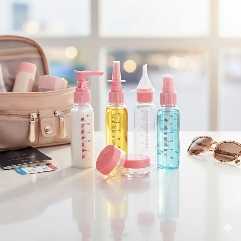 SET PARA VIAJAR DE BOTELLAS VACIAS 7PCS STAY BEAUTIFUL