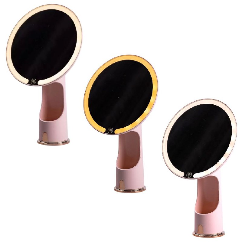 ESPEJO CON LUZ LED, IDEAL PARA MAQUILLAJE, 3 MODOS DE LUZ, LARGA DURACION ROSADO COSMETIC MIRROR