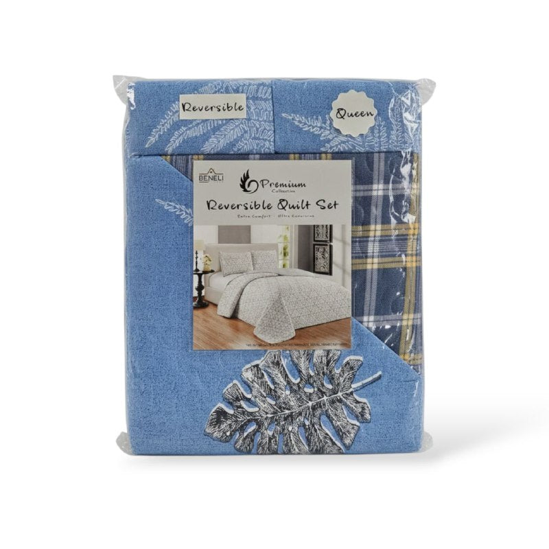 JUEGO DE SABANAS CAMERA TIPO EDREDON REVERSIBLE, DE 3 PIEZAS QUEEN BENELI HOME, 20 ESTILOS