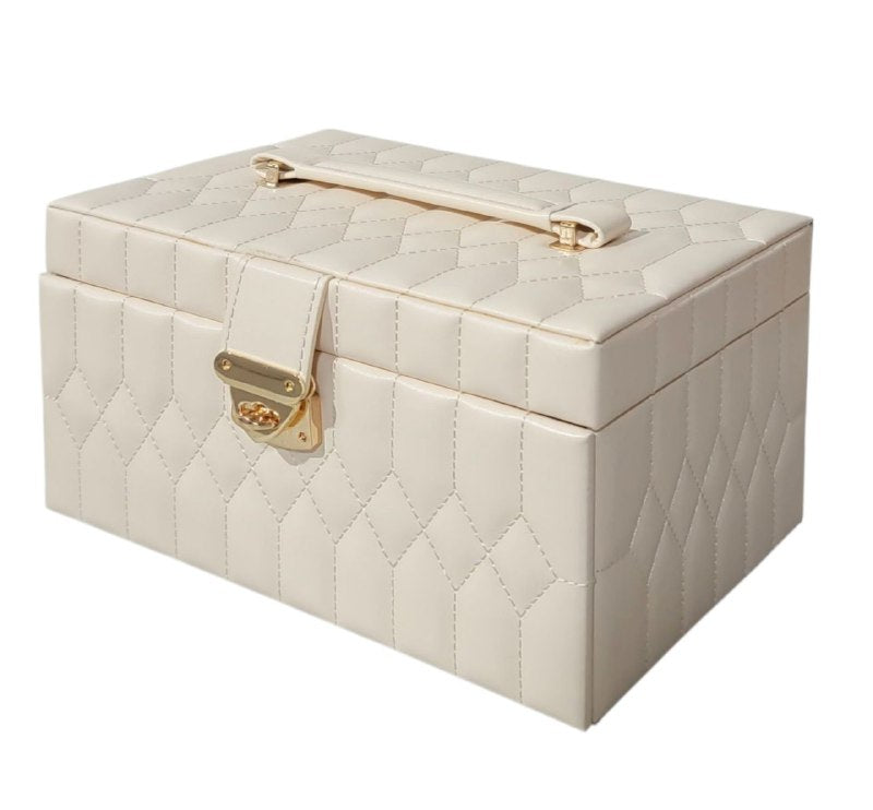 ORGANIZADOR JOYERO ELEGANTE, MAXIMINA EL ESPACIO Y MANTIENE TUS JOYAS ORDENADAS COLOR BLANCO 22CMX12CM