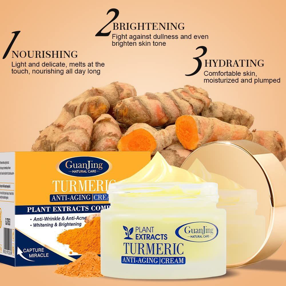 CREMA FACIAL ANTIEDAD ANTIACENE ACLARANTE CON EXTRACTO DE CURCUMA GUANJING 50ML
