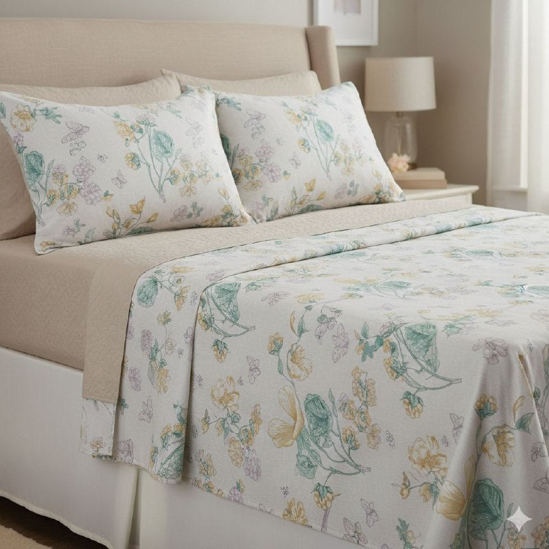 JUEGO DE SABANAS CAMERA DE 4 PIEZAS UNIPERSONAL BENELI HOME, 30 ESTILOS