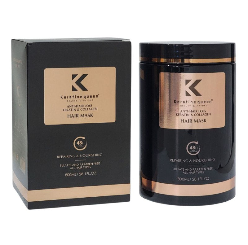 MASCARILLA PARA EL CABELLO ANTICAIDA CON QUERATINA Y COLAGENO KERATINE QUEEN 750ML