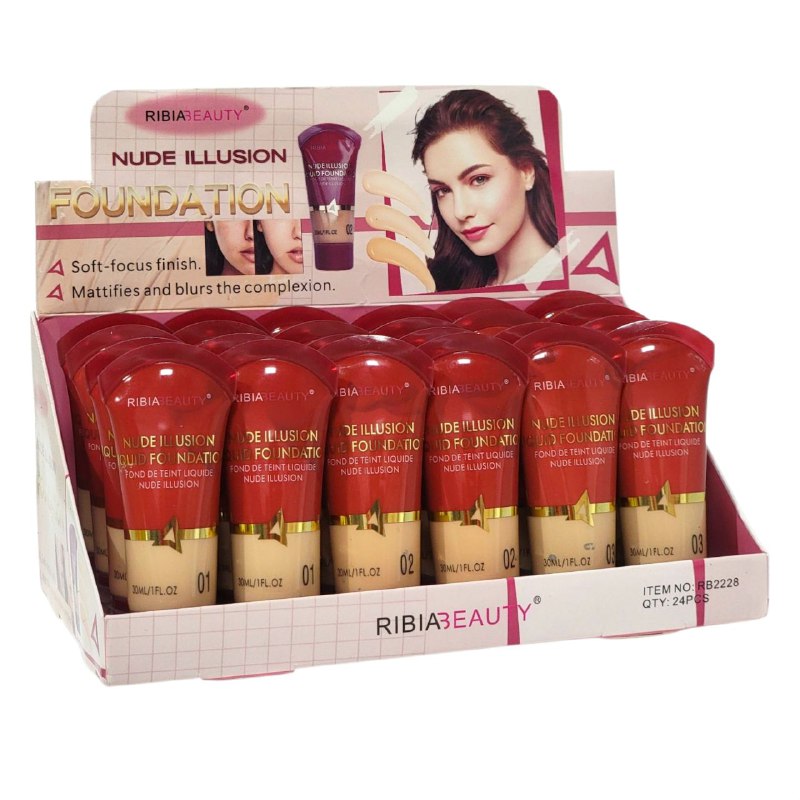 BASE DE MAQUILLAJE LIQUIDA CON ACABADO SUAVE RIBIABEAUTY 30ML DUPE DE WANDER