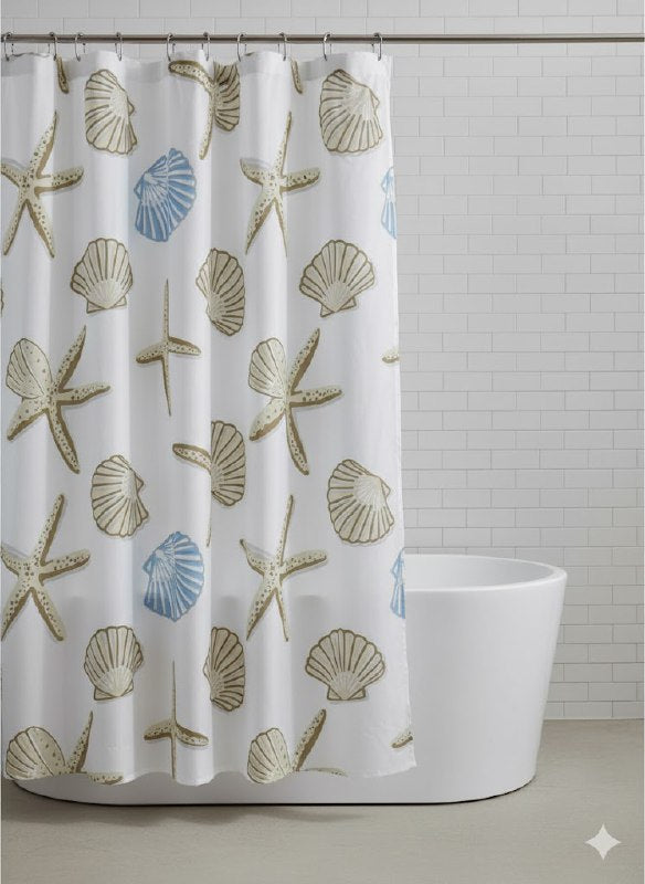 CORTINA DE DUCHA DE POLYSTER, SIMPLE Y MODERNO CON 12 ARANDELAS Y MATERIALES DURADEROS 180X180CM LARUCCI SHOWER CURTAIN 16 ESTILOS