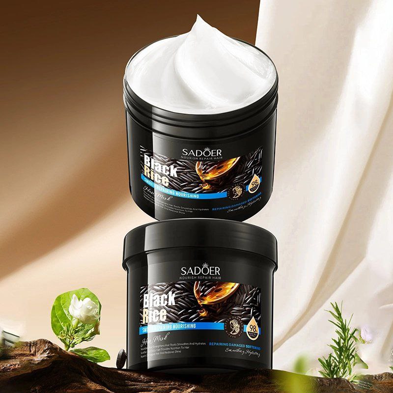 MASCARILLA PARA EL CABELLO ENRIQUECIDA CON ARROZ NEGRO SADOER 500G