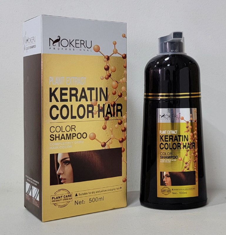 SHAMPOO TINTE COLOR DEEP PURPLE, DE 5 A 25 MINUTOS TIÑE, CABELLO BRILLANTE REPARADOR MOKERU PROFESSIONAL 500ML