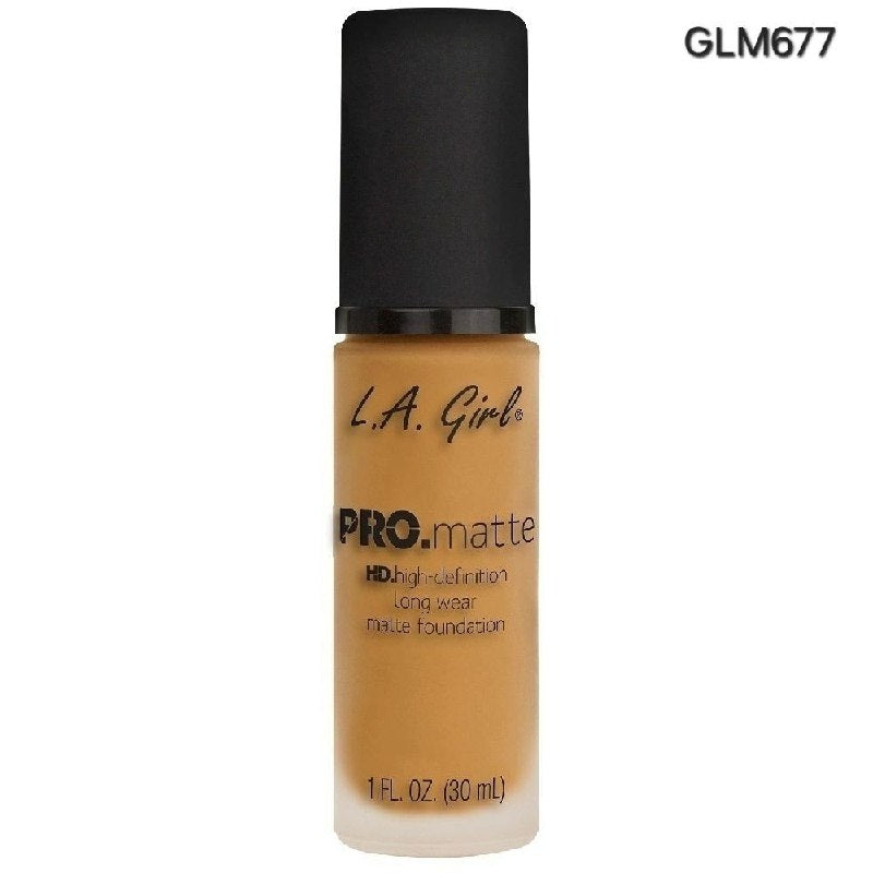 BASE MAQUILLAJE LIQUIDA MATE LARGA DURACION TONO GLM677 SOFT HONEY PRO.MATTE HD L.A. GIRL 30ML