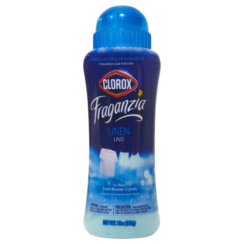 PERLAS AMBIENTADORAS PARA LAVAR ROPA POTENCIADOR DE AROMA A LINO CLOROX FRAGANZIA 510G