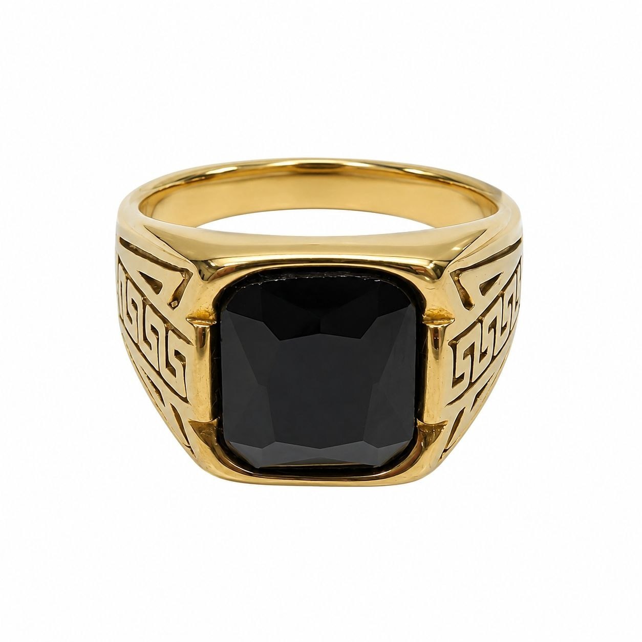 ANILLO DE ENCHAPE PARA CABALLERO CON DISEÑO PIEDRA NEGRA