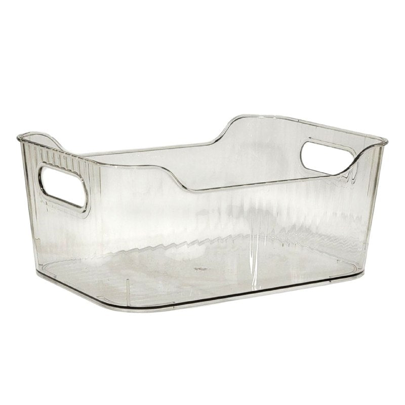 ORGANIZADOR RECIPIENTE DE ALMACENAMIENTO DE ACRILICO CONTENEDOR TRANSPARENTE PARA REFRIGERADOR O ESTANTE 23X15X8.5CM