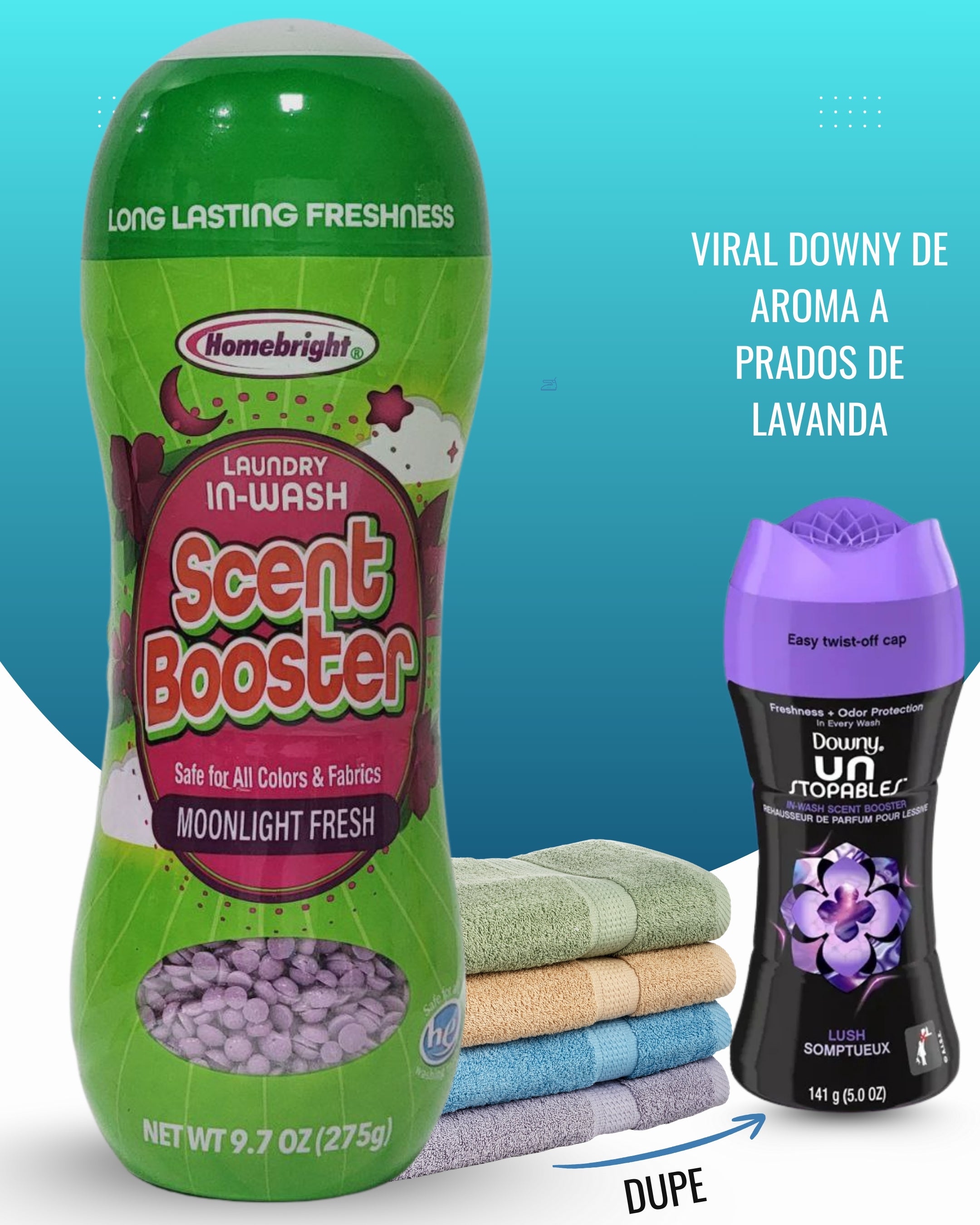 PERLAS POTENCIADORAS DE AROMA PARA LAVAR ROPA AROMA A FRESCURA LUZ DE LUNA HOMEBRIGHT 275G