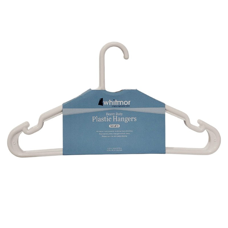 GANCHO ORGANIZADOR DE ROPA DE PLASTICO ELEGANTES EN PAQUETE DE 3UND WHITMOR 0,79X41,9X22,2CM
