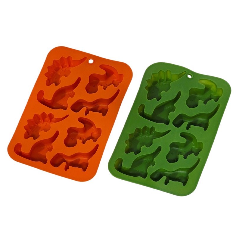 MOLDE PARA HACER HIELOS DE SILICONA EN FORMA DE DINOSAURIOS ICE 13X19CM 2UND