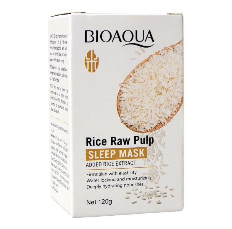 MASCARILLA FACIAL PARA DORMIR DE PULPA CRUDA DE ARROZ BIOAQUA 120G