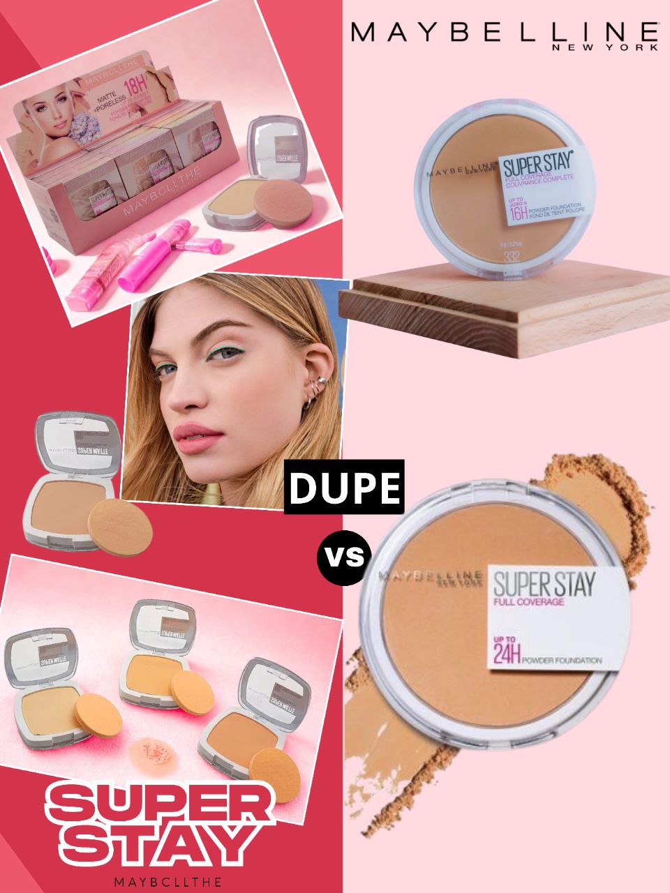 POLVO COMPACTO FACIAL 3 TONOS DUPE MAYBELLINE SUPERSTAY MAYBCLLTHE COSMETICS 20G (DUPE MAYBELLINE NEW YORK SUPER STAY)