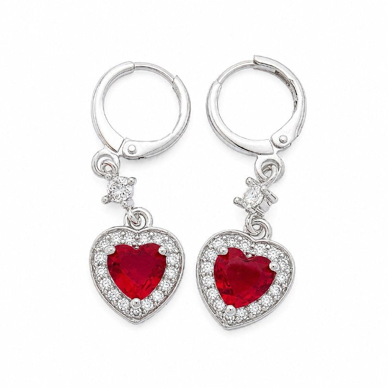 ARITOS DE ENCHAPE PARA DAMA EN FORMA DE CORAZON 4CM