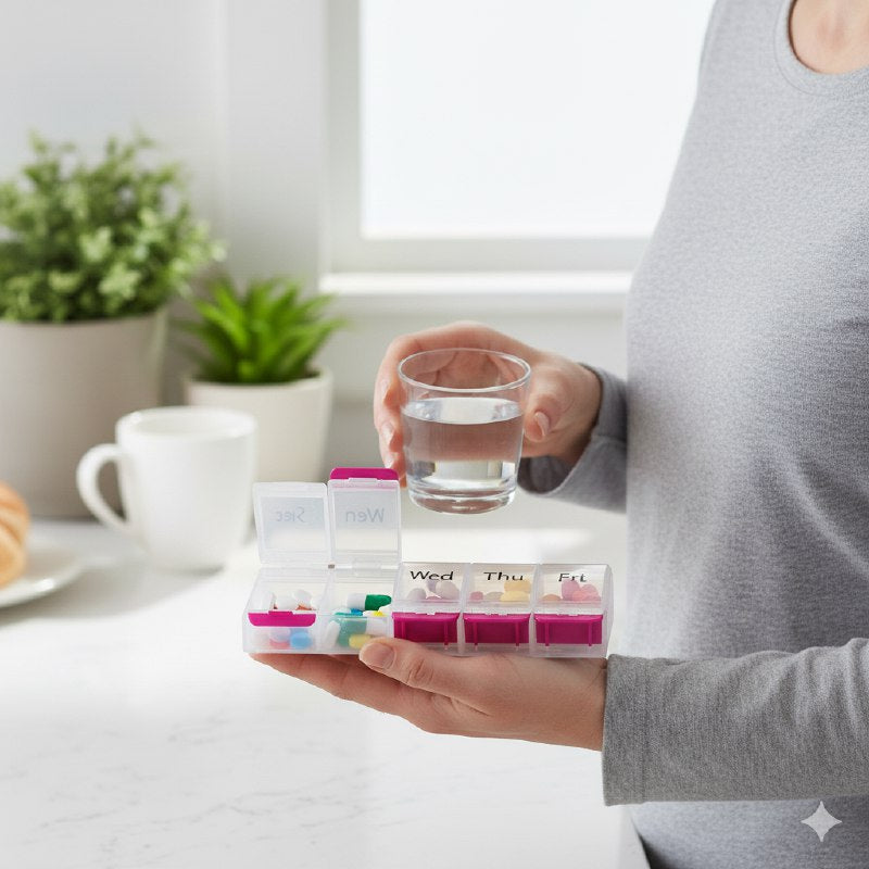 ORGANIZADOR DE PASTILLAS SEMANAL COMPACTO Y LIGERO STAY BEAUTIFUL 5.2X22CM