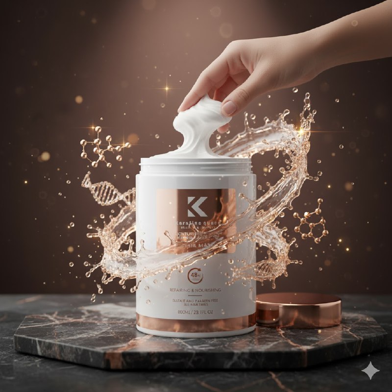 MASCARILLA PARA EL CABELLO HIDRATANTE CON PROTEINA QUERATINA Y COLAGENO KERATINE QUEEN 800ML