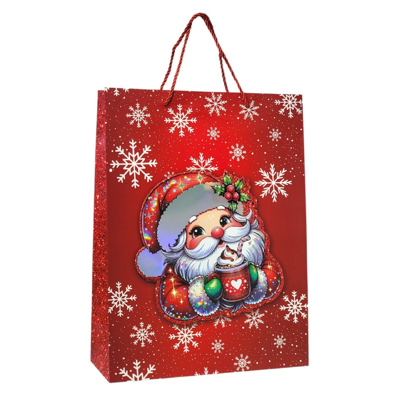 BOLSA DE REGALO NAVIDEÑA GRANDE 30X40X12CM, 4 ESTILOS