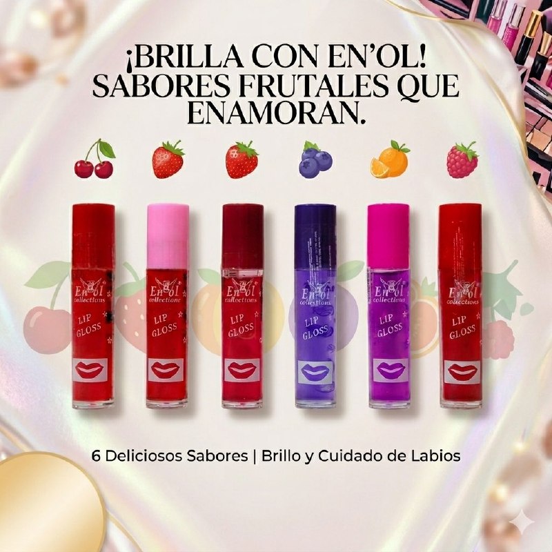 BRILLO LABIAL FRUTA DEL BESO HIDRATANTE CON AROMA Y SABOR FRUTAL ENGOL COLLECTIONS 5.5ML