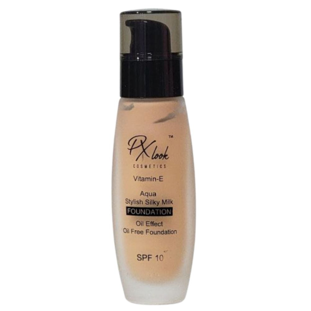 BASE DE MAQUILLAJE LIQUIDA SPF10 Y VITAMINA E 6 TONOS PX LOOK COSMETICS 30ML