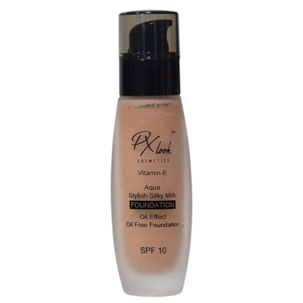 BASE DE MAQUILLAJE LIQUIDA SPF10 Y VITAMINA E 6 TONOS PX LOOK COSMETICS 30ML