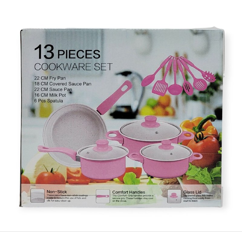 JUEGO DE COCINA DE 13 PIEZAS CACEROLAS OLLAS CUCHARONES