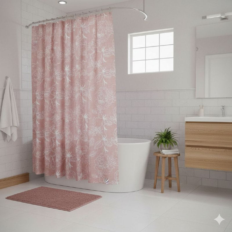 CORTINA DE DUCHA CON 12 GANCHOS DE METAL MODERNA Y ELEGANTE 178X183CM BENELI HOME