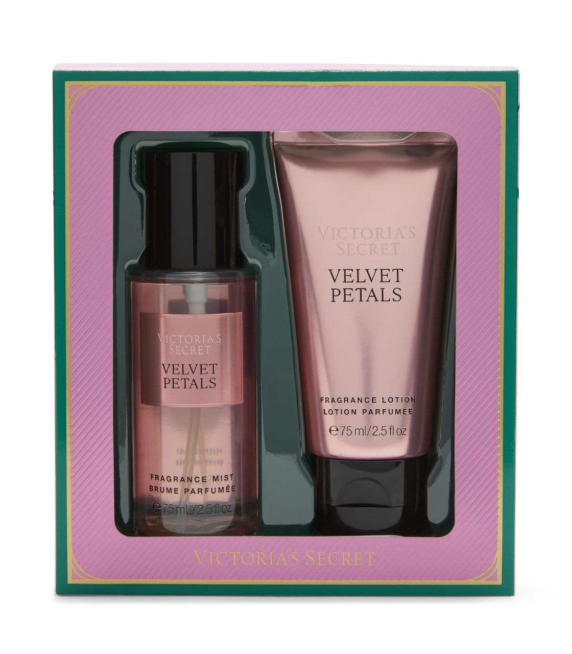 SET MINI DE VICTORIAS SECRET VELVET PETALS SPLASH Y CREMA 75MLX2